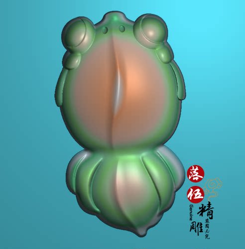 金鱼小挂件00134生肖老猛牌精雕图浮雕玉雕灰度图JDPBMP电脑雕刻