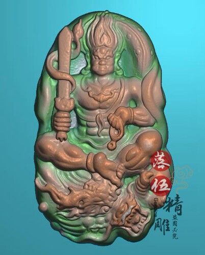 神龙佛3128随形坐龙守护神 不动明王精雕图浮雕玉雕灰度图JDP BMP