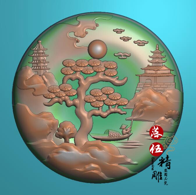 山水人家07900 精雕图蝙蝠设计素材/源文件