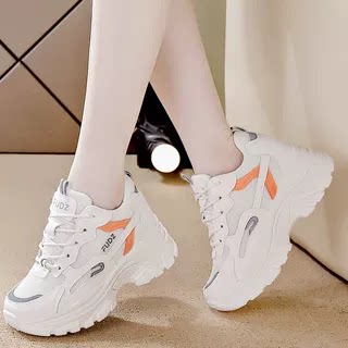 乔舟百搭增高鞋老爹鞋女款2026新款春夏季女鞋小白鞋软底运动鞋