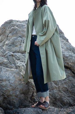 绿色中长款风衣团长家休闲