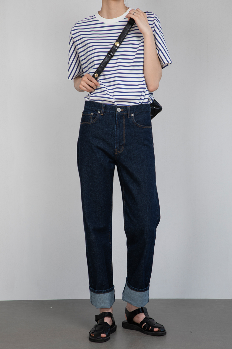 中高腰团长家牛仔裤长裤