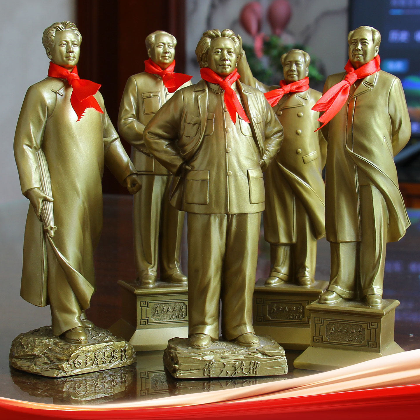 小型毛主席雕像纯铜全身像摆件毛泽东青年铜像爷爷去安源塑像韶山