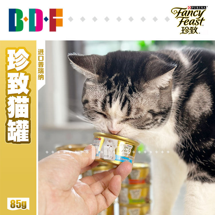 贝多芬宠物/普瑞纳珍致猫罐头85g浓汤白肉金枪鱼猫咪罐湿粮猫零食