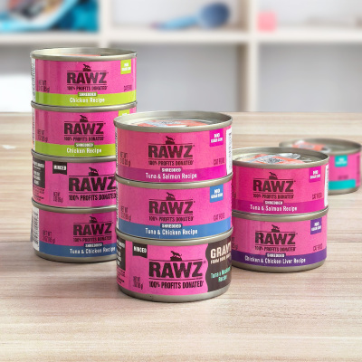 贝多芬宠物/美国RAWZ罗斯肉丝肉酱无谷肉汁猫罐头85g