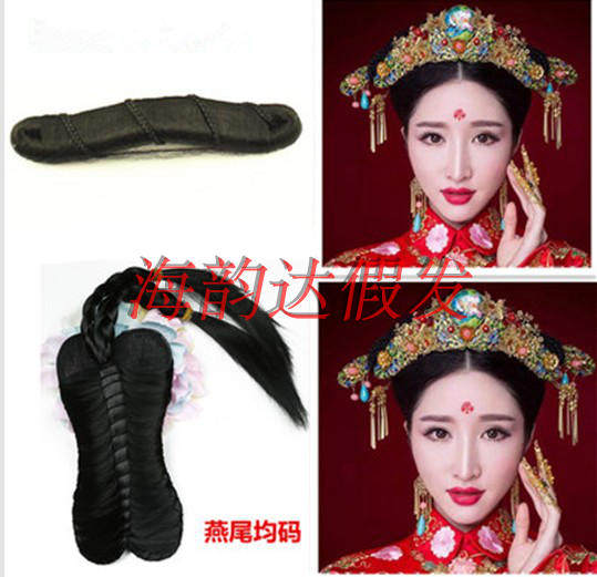 影楼古装舞台演出饰品新娘秀禾旗头子女人坊玉人歌假发髻发包发棒