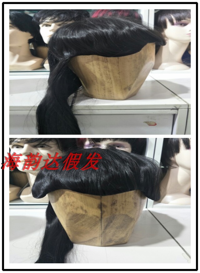 影楼新娘盘头古风汉服舞台演出男士发套自然影视古装道士头套假发