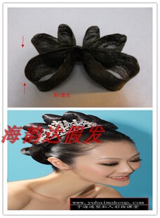 批发假发演出假发影楼假发包发髻女古装假发新娘发髻刘海蝴蝶发花