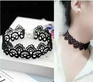 DIY春季蕾丝颈带简约不掉色流苏项链锁骨链项圈搭配上衣遮挡颈纹