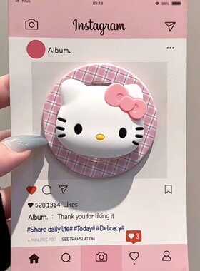 新款立体kitty头像适用MagSafe苹果磁吸支架超强吸附力可伸缩气囊