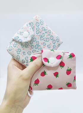 迷你可爱花朵卡包多层零钱包 耳机包收纳包