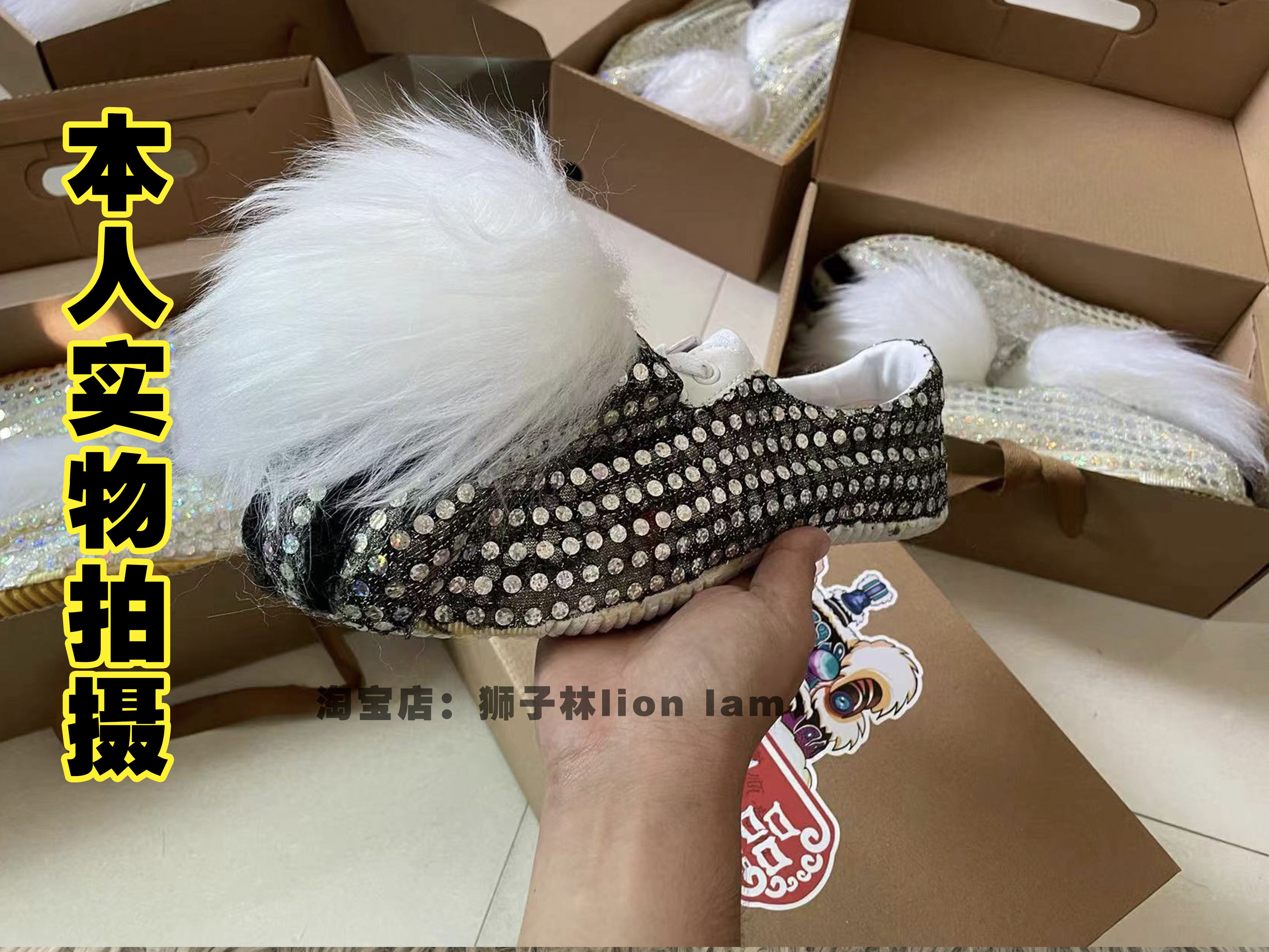 龙狮爪鞋自家用 醒狮鞋 舞狮鞋亮片羊毛南醒防滑狮鞋高桩鞋定做