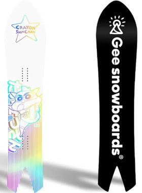 Gee snowboards全球限量款蜡笔小新黑金镭射粉滑雪板单板燕尾板