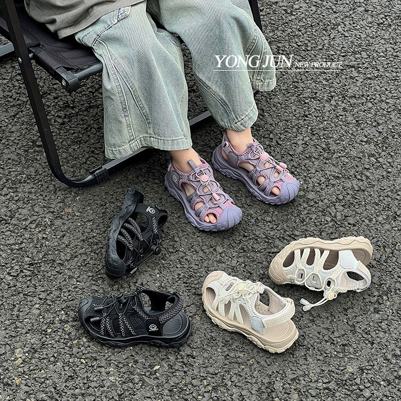 女童凉鞋2025夏季新款软底沙滩鞋儿童运动凉鞋男童包头涉水溯溪鞋