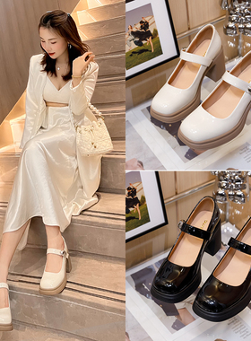 OUXIEKU/M-331新款玛丽珍鞋舒适增高时尚百搭软底软面春夏单鞋