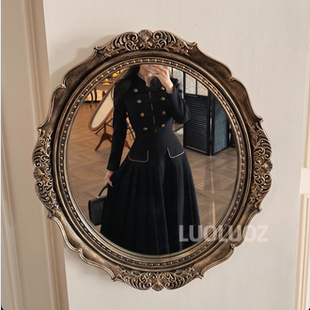 收腰下摆百褶连衣裙两件套 高级气质立领时尚 LUOLUOZ 黑曜星夜