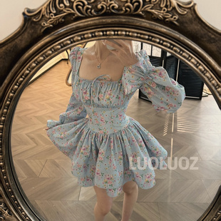 收腰显瘦气质小个子 2026春装 连衣裙 碎花泡泡袖 萝萝子穿搭 法式