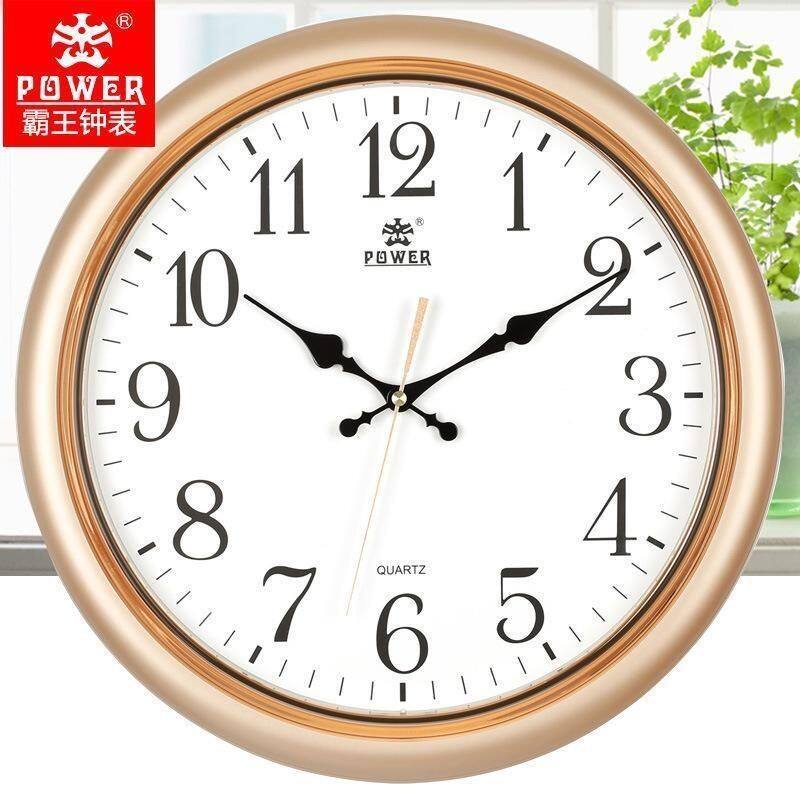 霸王钟表挂钟客厅家用时尚挂表17寸轻奢创意简约北欧万年历石英钟
