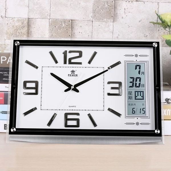 霸王液晶屏温度计创意风电子挂钟