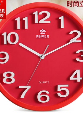POWER霸王钟表13寸时尚挂表欧式客厅创意静音3D个性简约挂钟PW916