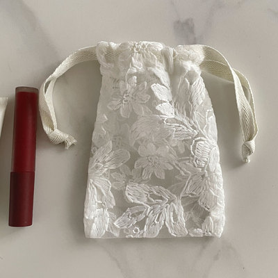 复古法式绣花内衣袋旅行随身防尘束口袋抽绳清新口罩口红袋收纳袋