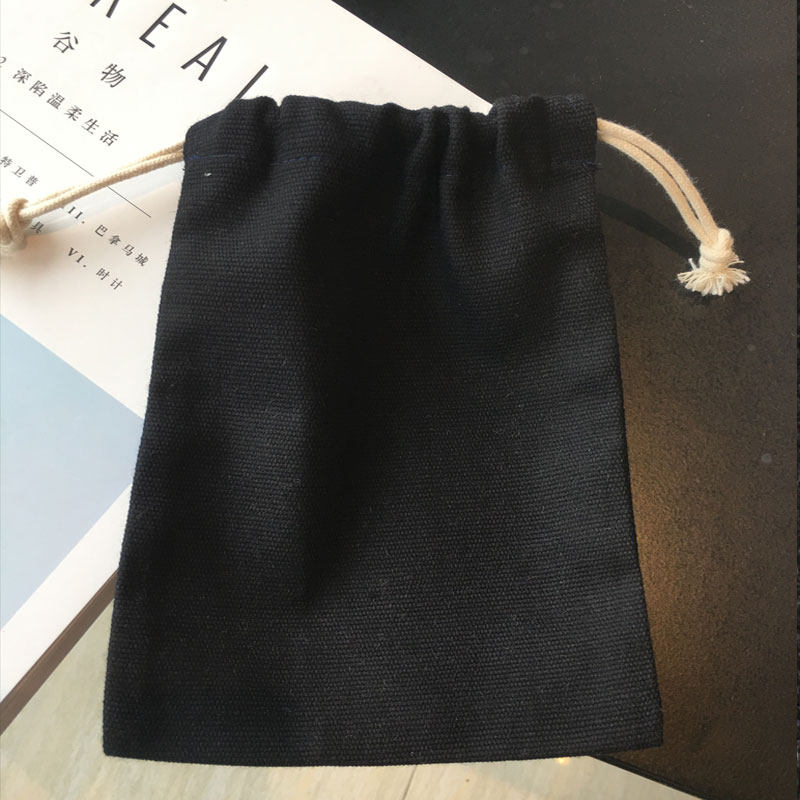 黑白色新款大号小号帆布手机袋布袋收纳袋束口袋环保袋