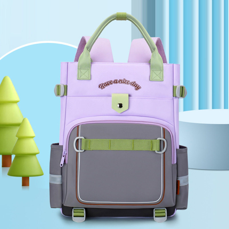 小学生补习袋2026新款撞色补课包培训辅导班双肩手提书包定制印字