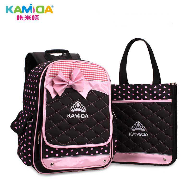 小学生1-3-5年级女孩书包 可爱公主蝴蝶结女生护脊减负儿童双肩包