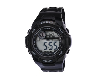 黑色手表大屏幕男原装 带电池表带黑金电子表学生手表外壳礼品632