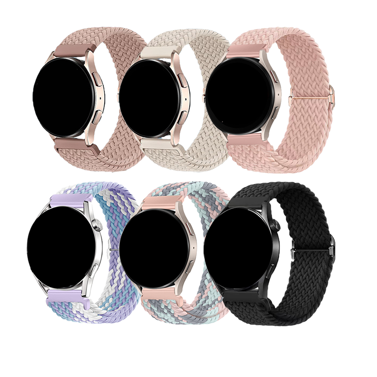 通用18/20/22mm适用华为手表GT6/5/4三星小米编织尼龙表带可调节