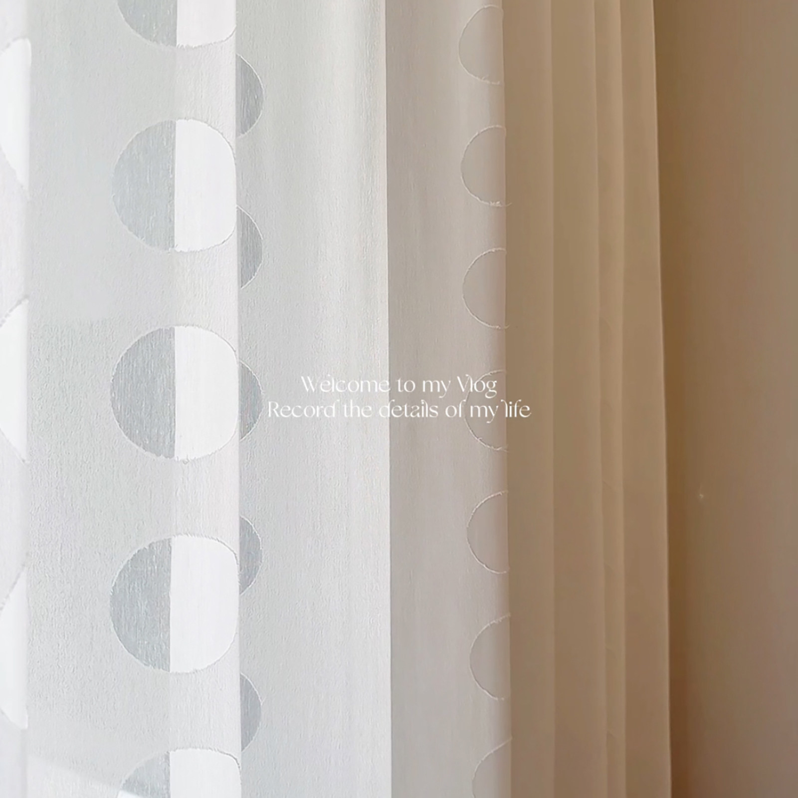 中古镂空波点洞洞纱新款小众卧室阳台客厅现代奶油风窗纱微透人