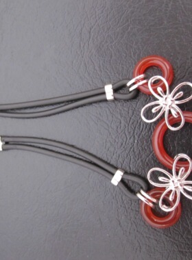 诗美琪本命年民族风925银玛瑙喜上眉梢手链