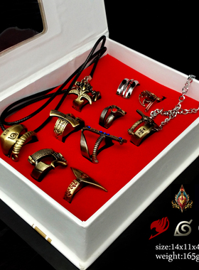 现货10款火影忍者木叶金属戒指魔兽命运妖精的尾巴二次元饰品收藏