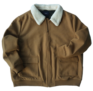 胸150-170加肥加大码胖男款秋冬 仿羊羔绒领毛呢夹棉夹克外套2340