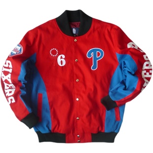 116-150加肥加大码男女春秋 抖音同款76人篮球棒球服单夹克1962