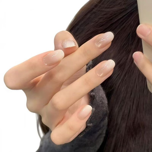 【19号】【3单包邮】乳白渐变猫眼重复用穿戴甲【送工具果冻胶】