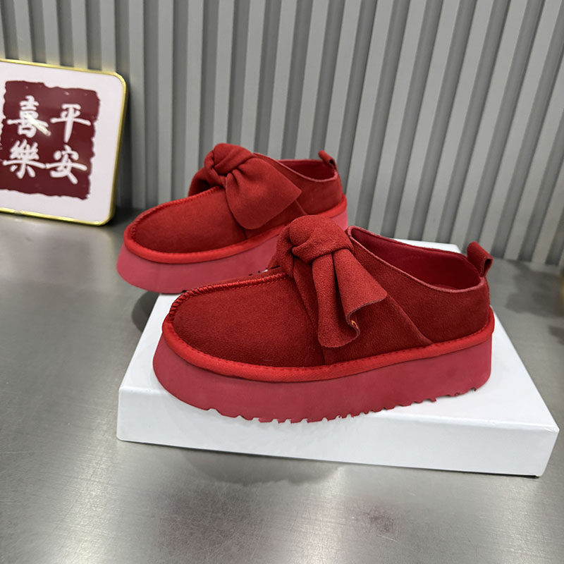 蝴蝶结厚底松糕鞋女红色交叉绑带一脚蹬外穿懒人鞋包头拖鞋888-1,女鞋,松糕（摇摇）鞋,淘宝优惠券,粉丝福利购,淘宝优惠卷