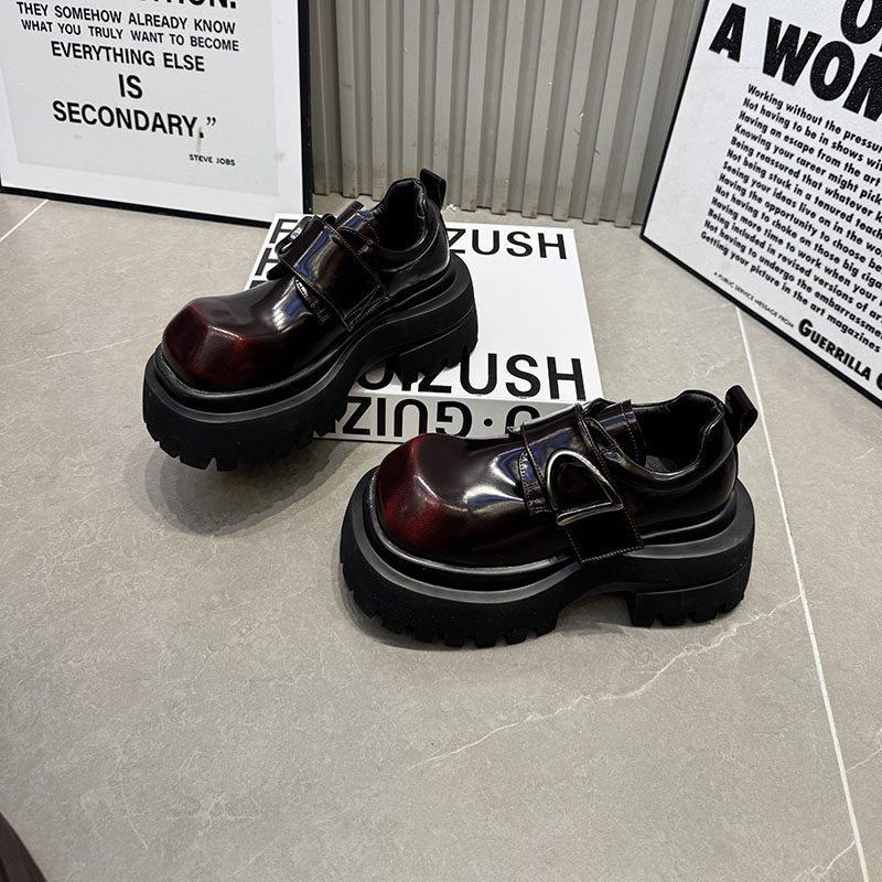 韩版厚底松糕鞋女2026春季新款交叉绑带增高小皮鞋百搭单鞋6680-2,女鞋,松糕（摇摇）鞋,淘宝优惠券,粉丝福利购,淘宝优惠卷