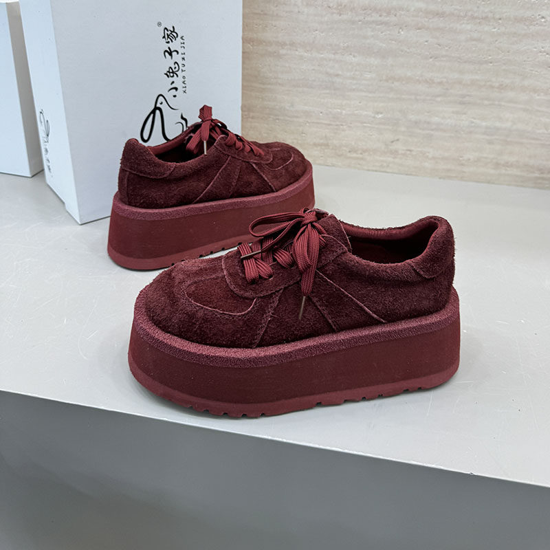 韩版厚底松糕鞋女2026春季新款圆头交叉绑带增高休闲鞋单鞋13-8,女鞋,松糕（摇摇）鞋,淘宝优惠券,粉丝福利购,淘宝优惠卷