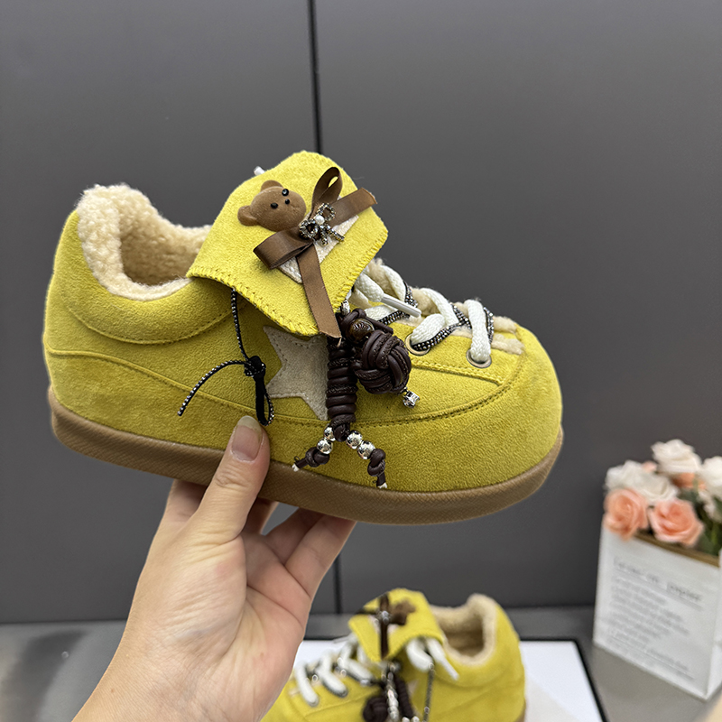 无注册商标25韩版丑萌黄色系带