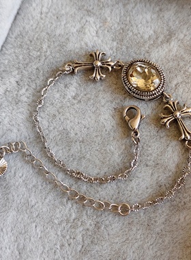 女镀银水晶复古宫廷闪亮手链