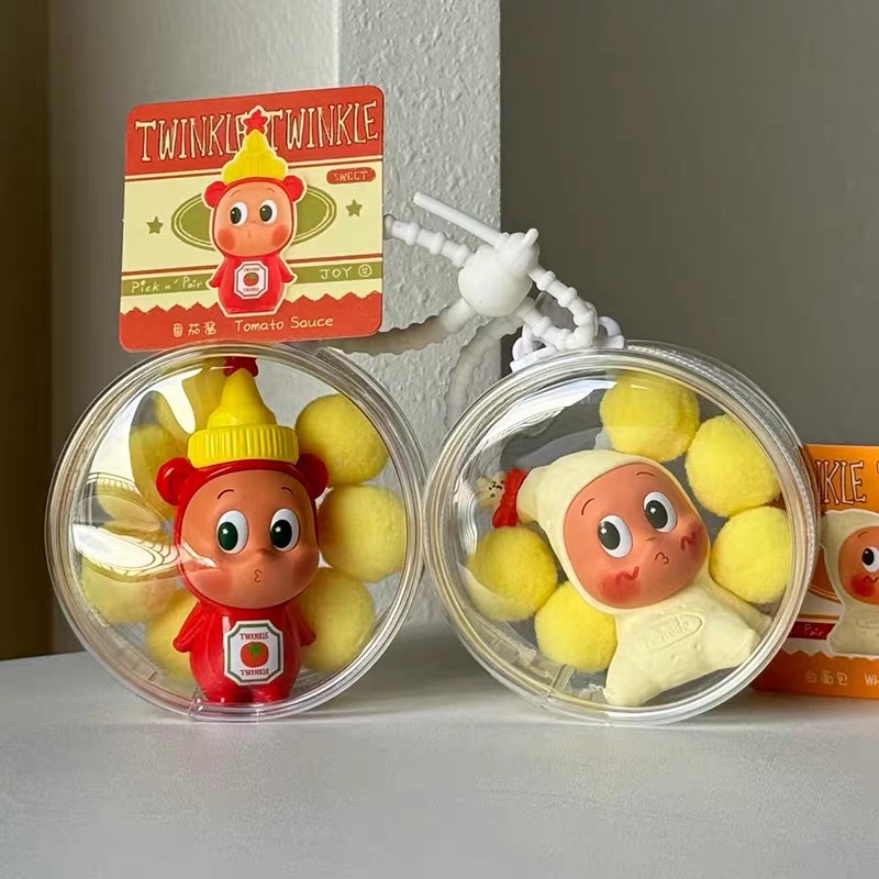 泡泡公仔星星人随心配萌粒包包挂件防尘pvc收纳袋放盗保护套展示