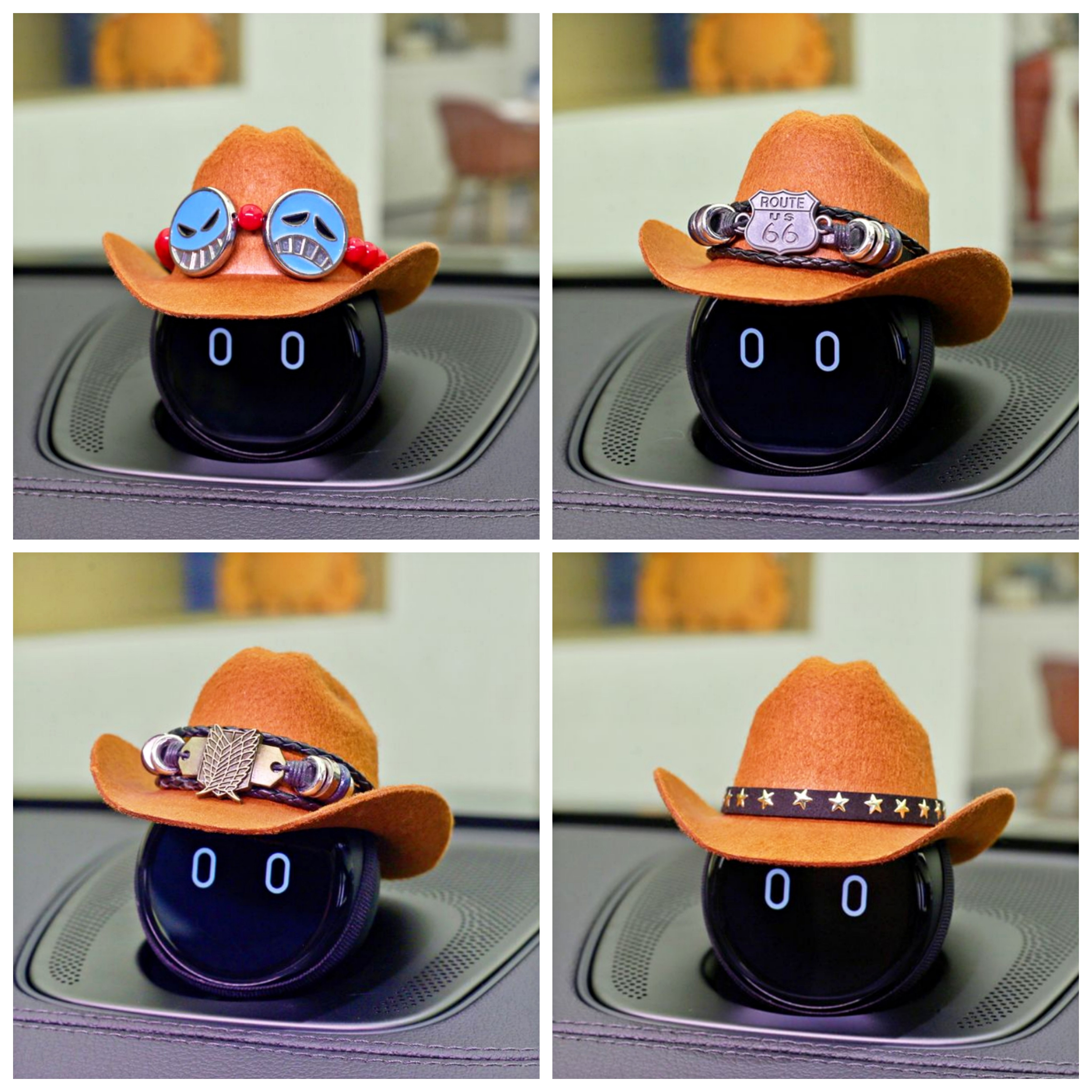 适用理想汽车蓝驱音响中置装饰品帽子西部牛仔夏日备保护罩手工制