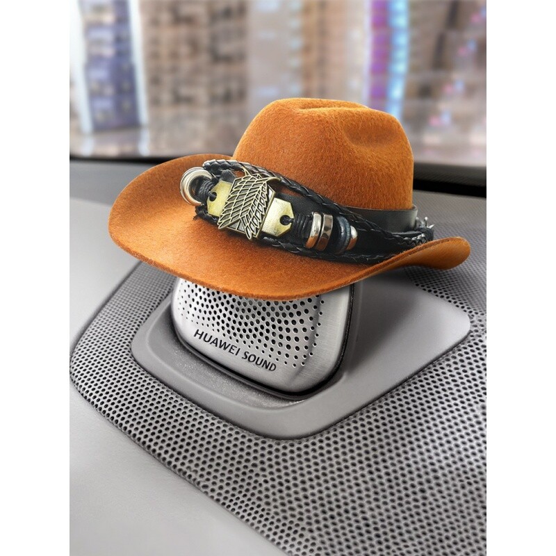 蔚来汽车西部牛仔帽装饰品中置音响帽子改装饰品喇叭中控内饰仪