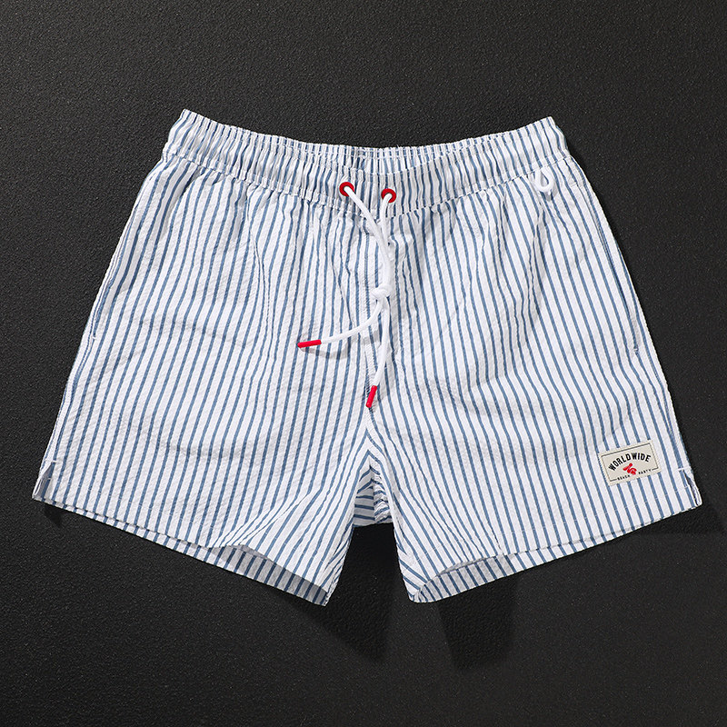 盖浪夏季新款男士条纹短裤高级感泡泡面料透气舒适四分短裤泡温泉,运动服/休闲服装,运动中长裤／短裤,淘宝优惠券,粉丝福利购,淘宝优惠卷