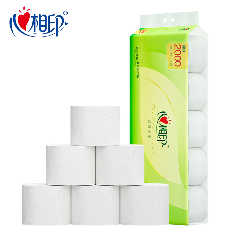 心相印卷筒纸2000克4层加厚卫生纸无芯大卷纸厕纸家用实惠装纸巾