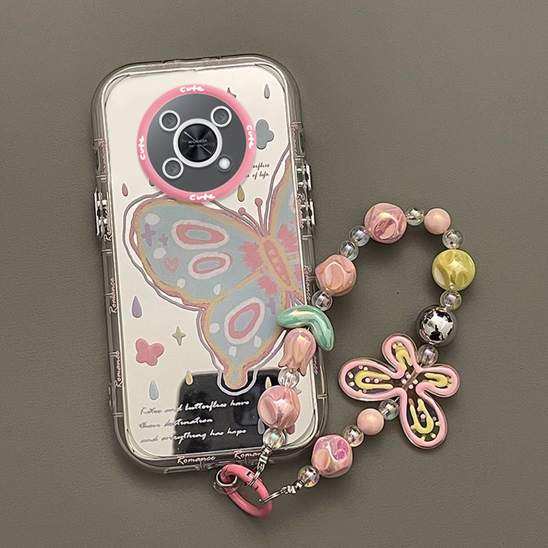 适用华为智选手机壳油画蝴蝶外壳