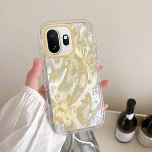 适用一加15T手机壳春夏新款 创意小清新ins风黄色花朵PLZ110羽纱硅胶保护套全包防摔外壳 时尚
