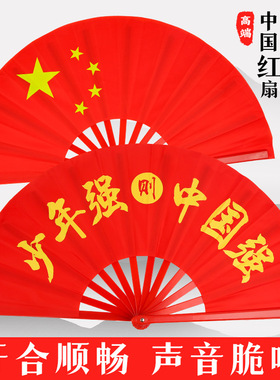 少年强中国强双面响武术表演扇