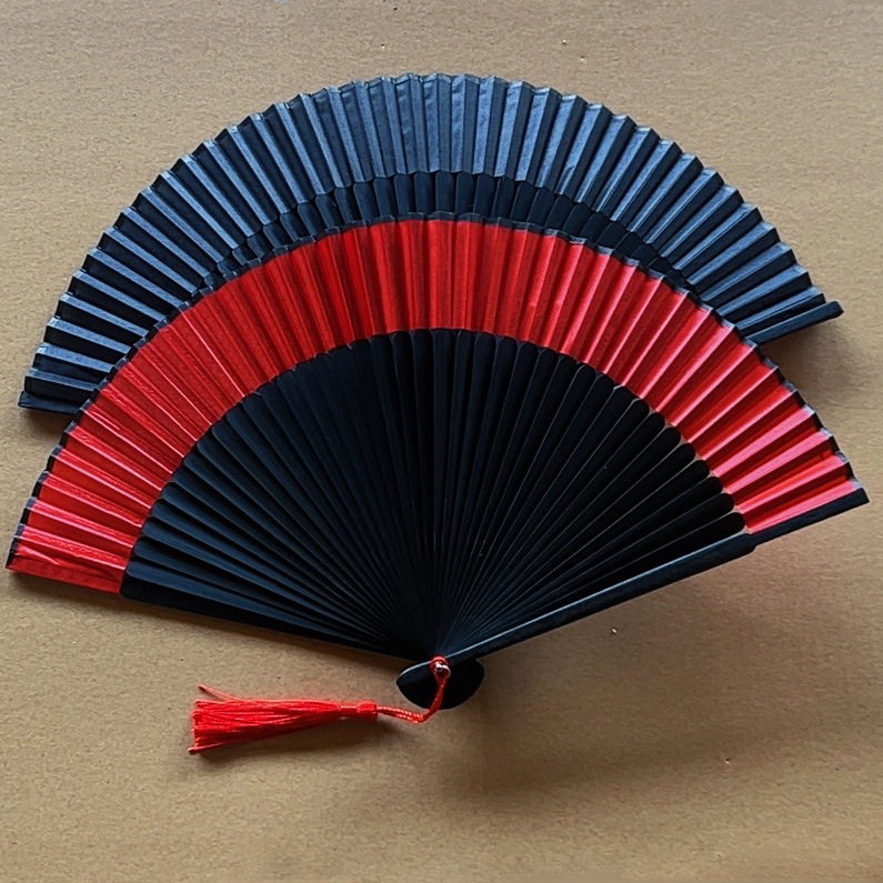跨境厂家烤漆全黑色扇子折扇中国风女式古风红色古典舞蹈扇工艺扇,家居饰品,工艺扇/团扇/喜扇/折扇,淘宝优惠券,粉丝福利购,淘宝优惠卷